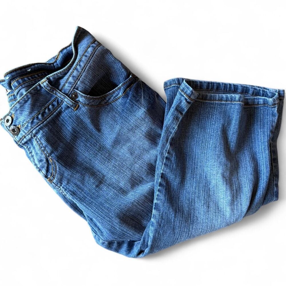 Y2K Vintage Low-Rise L.E.I Light Wash Denim Jean Capris Shorts Bottoms 16